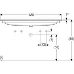 GE iCon Möbelwaschtisch 120x48cm zwei Hahnlöcher, o. Überlauf, weiß