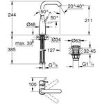 Grohe EH-WT-Batterie ESSENCE L-Size chrom