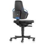 Arbeitsdrehstuhl Nexxit Rl.Integralschaum schwarz Griff blau 450-600mm BIMOS
