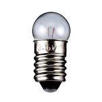 Kugelförmige Lampe Sockel E10 3,5 Volt 0,70 Watt 24mm klar, 1 Stück