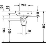 Duravit Handwaschbecken D-CODE m ÜL HLB 450x340mm 1 Hahnloch weiß