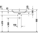 Duravit Aufsatzbecken HAPPY D.2 PLUS m ÜL m HLB 600x460mm o Hahnloch weiß WG