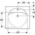 Geberit Waschtisch PRECIOSA 600x550mm m Abl. HL und Überlauf weiß KT