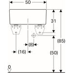 Geberit Mehrzweckbecken PUBLICA mit Überlauf 500x390x200mm weiß