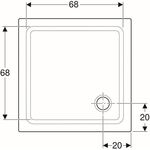 Geberit Duschwanne RENOVA 800x800mm weiß