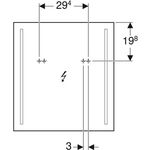 Geberit Lichtspiegel OPTION Beleuchtung beidseitig 600x650x36mm