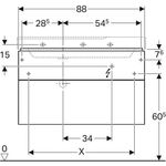 Geberit Waschtischunterschrank XENO² 880x530x462mm Siphonaus li La matt/greig