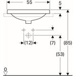 Geberit Einbauwaschtisch VariForm ov 550x450mm m HLB ohne Überlauf weiß