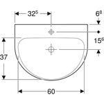 Geberit Waschtisch RENOVA m Hahnloch ohne Überlauf 650x500mm weiß