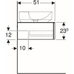Geberit Unterschrank VariForm 1350x235x510mm weiß hochglanz