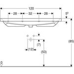 Geberit Waschtisch ACANTO 1200x480mm HL li u re ohne Überlauf weiß