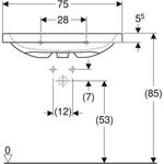 Geberit Waschtisch iCon Light m HL ohne Überlauf 750x480mm weiß KT