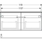 Geberit Waschtischunterschrank ACANTO 1190x535x476mm La hgl we Front Glas weiß