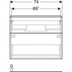 Geberit Waschtischunterschrank iCon 750x615x416mm verk. Ausl. we hochglanz/G