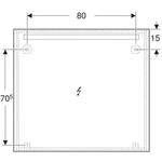 Geberit Lichtspiegel OPTION BASIC SQUARE LED-Bel oben Alu eloxiert 1000x900x32mm