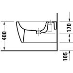 Duravit Wand-Bidet BENTO STARCK BOX m ÜL u HLB 1 HL HG weiß seidenmatt