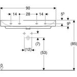 Geberit Waschtisch ONE weiß, mit Hahnloch 900x480mm