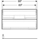 Geberit Waschtischunterschrank ONE 2 Schub 900x504x470mm weiß lackiert matt