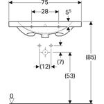 Geberit Waschtisch ACANTO 750x482mm m Abl. HL und Überlauf weiß