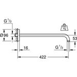 Grohe Brausearm RAINSHOWER Ausldg 422mm chr