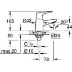 Grohe Standventil BAUFLOW 1/2Zoll XS-Size chr