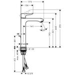 HG Einhebel-Waschtischmischer 200 METRIS DN 15 f fl. Waschschüs. m ZAG G 1 1/4Zo
