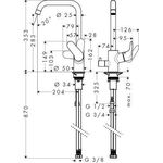 HG Einhebel-Spültischmischer 260 FOCUS DN 15, mit Geräteabsperrventil chrom