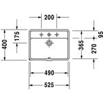 Duravit Einbauwaschtisch STARCK 3 m ÜL HLB 490x365mm 1 Hahnloch weiß