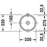 Duravit Einbauwaschtisch ARCHITEC m ÜL o HLB d= 275mm ohne Hahnloch weiß