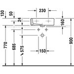 Duravit Handwaschbecken VERO m ÜL HLB 450x350mm geschli 1 HL weiß WG
