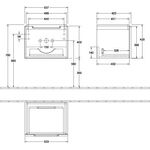 V&B Waschtischunterschrank SUBWAY 2.0 537x420x423mm Glossy Grey