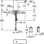 Grohe Infrarot-Elektronik BAU CE 1/2Zoll o Mischung 6 V Batt chr