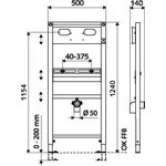 Schell Waschtisch-Montagemodul MONTUS BH 124cm für Waschtische mit Wandauslauf