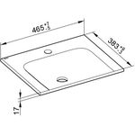Keuco Keramik-Waschtisch X-LINE 465x17x383mm we m 1L-Boh