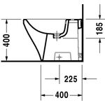 Duravit Stbidet DURASTYLE BACK-TO-WALL m ÜL HLB 370x570mm 1 Hahnloch weiß WG
