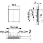 Keuco Spiegelschrank ROYAL MODULAR 2.0 Breite 600mm Höhe 700mm Tiefe 120mm