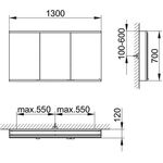 Keuco Spiegelschrank ROYAL MODULAR 2.0 Breite 1300mm Höhe 700mm Tiefe 120mm