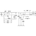 V&B Waschtisch MEMENTO 2.0 500x420mm m ÜL f 3-L.-Armatur graph C+