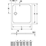 V&B Duschwanne LIFETIME PLUS Qu. xtr-fl m AR 900x900x35mm we