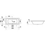 Laufen Einbau-Badewanne LAUFEN PRO 1800x800mm, Auslauf mittig weiß