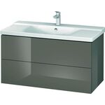 Duravit Waschtischunterbau L-CUBE 1020x481x555mm flannel grey hochglanz