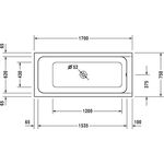 Duravit Rechteck-Whirlwanne D-CODE 120 l 170x75 we 1 RS Jet Project