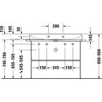 Duravit Waschtisch DURASQUARE o ÜL m HLB 2 HL 1000x470mm weiß WG