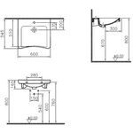 VitrA Waschtisch CONFORMA 600x545/510mm o HL mit Überlaufloch weiß
