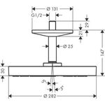 Kopfbrause 280 1jet AXOR ONE mit Deckenanschluss chrom