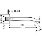 HG Wanneneinlauf VIVENIS Ausladung 202mm mattweiß
