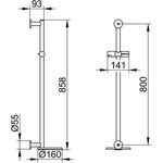Keuco Brausestange IXMO 855mm Ros rd m Abl vc/ant