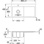 V&B Einbauspüle SUBWAY STYLE 50 FLAT 880x490mm Be li Handbet. fossil