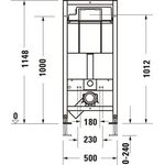 Duravit Wand-WC-Element DURASYSTEM 500x1148mm, Basic, Trockenbau