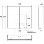 Emco LED-Lichtspiegelschr. PURE 2 C AP 800x729mm 2-tü m LED-Aufsl. Aluminium